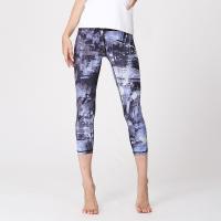 Polyester Quick Dry Women Yoga Pants Seven Point Pants printed PC