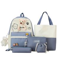 Canvas Bag Suit large capacity & five piece & with little bear doll Colour Matching Set