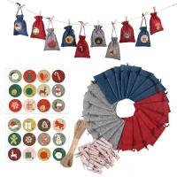 Katoenen stof Kerstcadeau tas verschillende kleur en patroon naar keuze Instellen