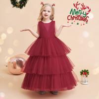Polyester Christmas costume & Princess & Ball Gown Girl One-piece Dress Solid PC