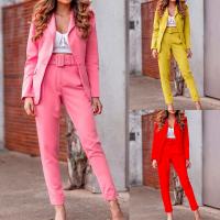 Polyester Vrouwen Casual Set Lange broek & Jas Solide meer kleuren naar keuze Instellen