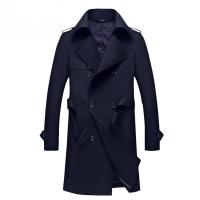Polyester Men Trench Coat thicken patchwork Solid PC