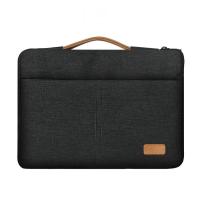 Polyester Laptop Bag portable & hardwearing & shockproof & waterproof Flannelette Solid black PC