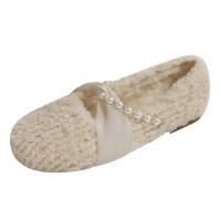Rubber & Suede Women Moccasin Gommino & thermal Solid Apricot Pair