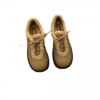 Microfiber PU Synthetic Leather & Plush & Rubber Women Moccasin Gommino fleece & thermal Solid Pair