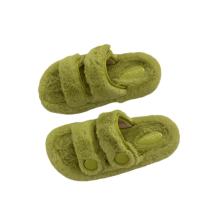 Rubber & Suede Fluffy slippers Solid Pair