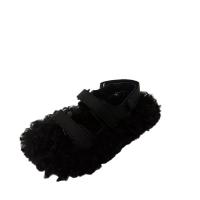 Microfiber PU Synthetic Leather & Plush Fluffy slippers Solid Pair