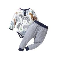 Cotton Slim Boy Clothing Set & two piece Crawling Baby Suit & Pants printed multi-colored Set