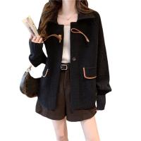 Polyester Women Coat loose Polyamide Solid : PC