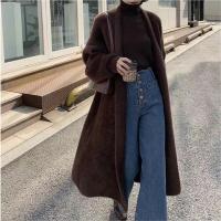 Polyester long style Women Coat loose patchwork Solid : PC