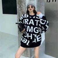 Polyester Women Sweater mid-long style & loose Acrylic knitted letter : PC