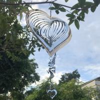 Acier inoxydable Ornements windbell Sculpture motif cardiaque pièce