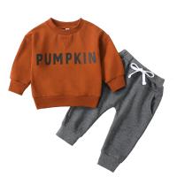 Cotton Boy Clothing Set & two piece Pants & top printed letter coffee Set