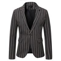 Polyester Blazer & Slim Men Suit Coat printed striped PC