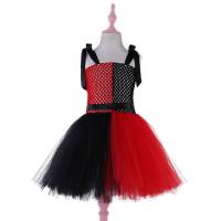 Polyester Children Halloween Cosplay Costume Halloween Design patchwork red and black PC