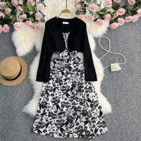 Polyester Zweiteiliges Kleid Set, Gedruckt, Zittern, mehr Farben zur Auswahl, :,  Festgelegt