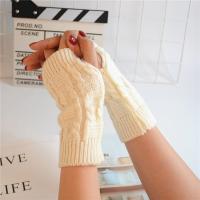 Acryl Halber Finger handschuh, Gestrickte, Solide, mehr Farben zur Auswahl, :,  Paar