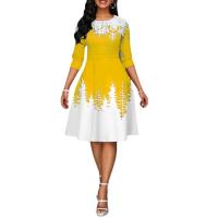 Polyester Einteiliges Kleid, Gedruckt, Schneeflockenmuster, mehr Farben zur Auswahl,  Stück