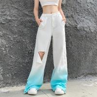 Cotton Ripped Women Jeans patchwork white PC