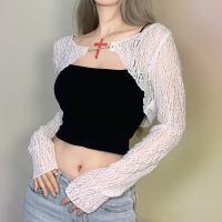Polyamide Slim Women Long Sleeve Blouses knitted white PC