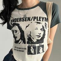 Baumwolle Frauen Kurzarm T-Shirts, Gedruckt,  Stück