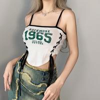 Cotton Camisole irregular printed letter white PC