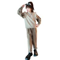 Algodón Conjunto de ropa para niños, chaleco & Pantalones & parte superior, tartán, verde del ejército,  Conjunto