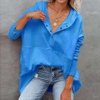 Polyester Women Sweatshirts & loose plain dyed Solid PC