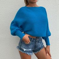 Polyester Women Sweater & loose Solid blue PC
