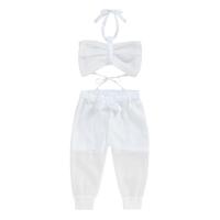 Cotton Slim Girl Clothes Set & two piece Pants & top patchwork Solid Set