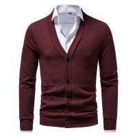 Polyester Slim Men Cardigan & with pocket knitted Solid PC