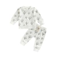 Cotton Baby Clothes Set & two piece Pants & top printed cactus white Set