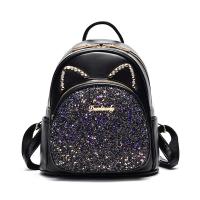 PU Leather Backpack large capacity Sequin Solid PC