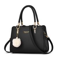 PU Leather Handbag large capacity & with fur ball Solid PC