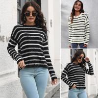 Acrylic Women Sweater & loose knitted striped PC
