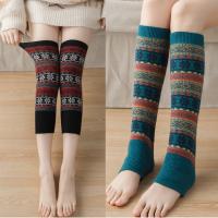 Wool Leg Warmer thermal knitted snowflake pattern : Pair