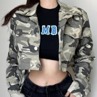 Cotton Women Coat slimming printed camouflage PC