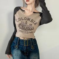 Baumwolle Frauen Langarm T-shirt, Gedruckt, mehr Farben zur Auswahl,  Stück