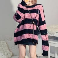 Cotton Women Sweater & loose knitted striped PC