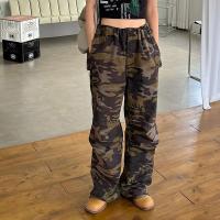 Polyester Women Long Trousers & loose printed camouflage PC