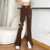 Algodón Mujer Jeans, marrón,  trozo