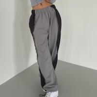 Polyester Women Long Trousers & loose patchwork gray PC