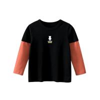 Algodón Camisa de base de niños, teñido de manera simple, Otros, negro,  trozo