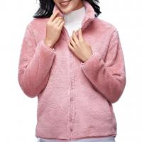 Coral Fleece & Polyester Women Coat & thermal plain dyed Solid PC
