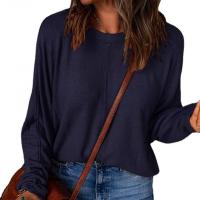 Baumwolle Frauen Langarm T-shirt, schlicht gefärbt, Solide, mehr Farben zur Auswahl,  Stück