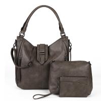 PU Leather Shoulder Bag soft surface & three piece Solid Set