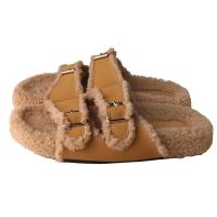 Plush & Rubber Fluffy slippers & breathable Solid Pair