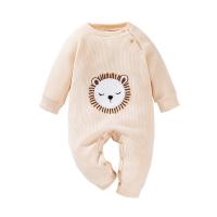 Polyester Slim Crawling Baby Suit patchwork Solid Apricot PC