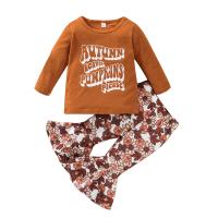 Cotton Slim Girl Clothes Set & two piece printed multi-colored Set