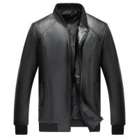 PU Leather Plus Size Men Coat & loose Solid black PC